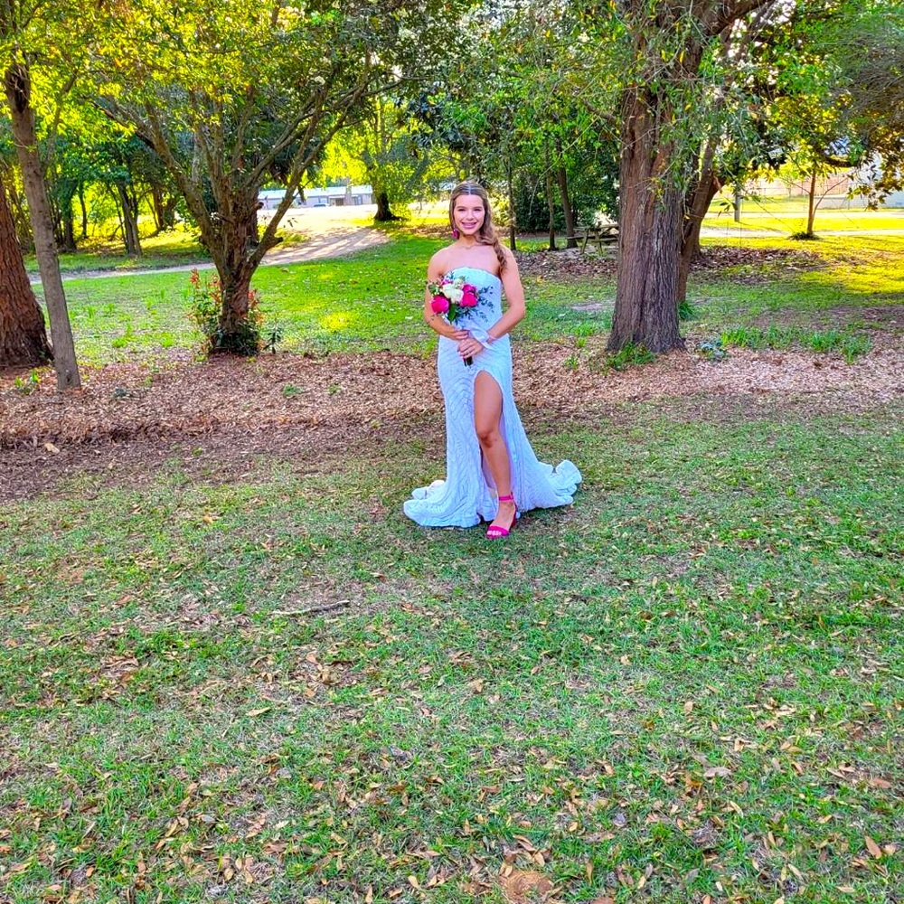 White Jovoni Prom Dress
